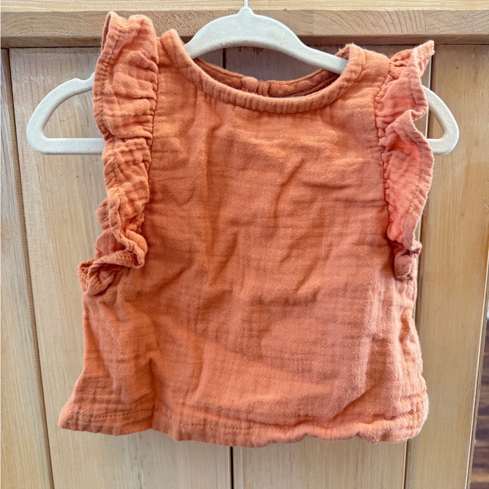 Orange Ruffled Kids Top